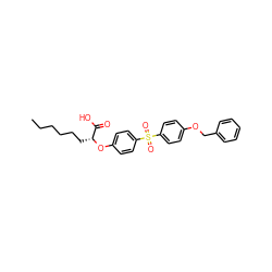 CCCCCC[C@@H](Oc1ccc(S(=O)(=O)c2ccc(OCc3ccccc3)cc2)cc1)C(=O)O ZINC000029467607