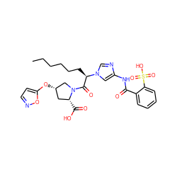 CCCCCC[C@H](C(=O)N1C[C@@H](Oc2ccno2)C[C@H]1C(=O)O)n1cnc(NC(=O)c2ccccc2S(=O)(=O)O)c1 ZINC000027522734