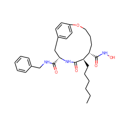 CCCCCC[C@H]1C(=O)N[C@H](C(=O)NCc2ccccc2)Cc2ccc(cc2)OCCC[C@@H]1C(=O)NO ZINC000026580059