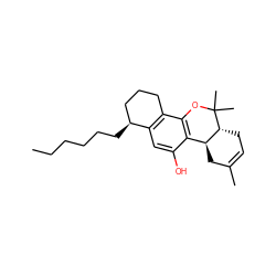 CCCCCC[C@H]1CCCc2c1cc(O)c1c2OC(C)(C)[C@@H]2CC=C(C)C[C@@H]12 ZINC000002022362