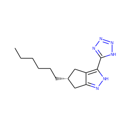 CCCCCC[C@H]1Cc2n[nH]c(-c3nnn[nH]3)c2C1 ZINC000049554518