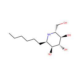 CCCCCC[C@H]1N[C@H](CO)[C@@H](O)[C@H](O)[C@H]1O ZINC000014967774