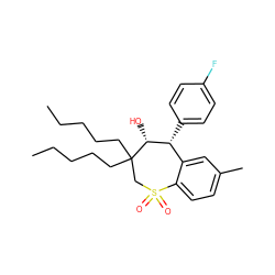 CCCCCC1(CCCCC)CS(=O)(=O)c2ccc(C)cc2[C@@H](c2ccc(F)cc2)[C@H]1O ZINC000013672980