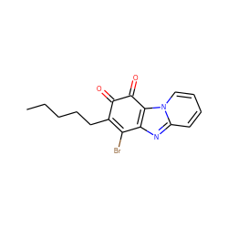 CCCCCC1=C(Br)c2nc3ccccn3c2C(=O)C1=O ZINC000103275904