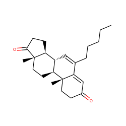 CCCCCC1=C[C@H]2[C@@H]3CCC(=O)[C@@]3(C)CC[C@@H]2[C@@]2(C)CCC(=O)C=C12 ZINC000039160440