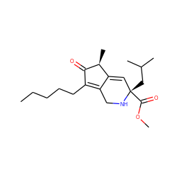 CCCCCC1=C2CN[C@@](CC(C)C)(C(=O)OC)C=C2[C@H](C)C1=O ZINC000033913665