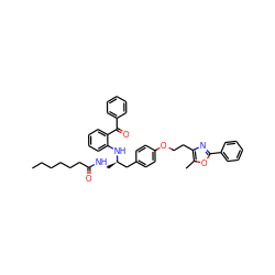 CCCCCCC(=O)NC[C@H](Cc1ccc(OCCc2nc(-c3ccccc3)oc2C)cc1)Nc1ccccc1C(=O)c1ccccc1 ZINC000028704606