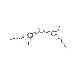 CCCCCCC(=O)Oc1ccc(/C=C/C(=O)CC(=O)/C=C/c2ccc(OC(=O)CCCCCC)c(OCC)c2)cc1OCC ZINC000103276211