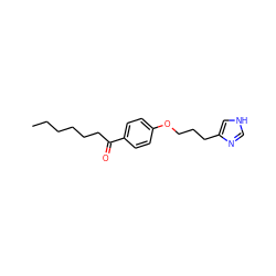 CCCCCCC(=O)c1ccc(OCCCc2c[nH]cn2)cc1 ZINC000013814548