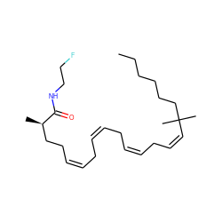 CCCCCCC(C)(C)/C=C\C/C=C\C/C=C\C/C=C\CC[C@@H](C)C(=O)NCCF ZINC000013766087