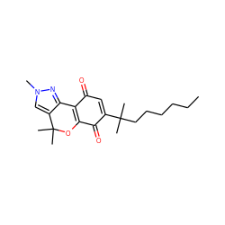 CCCCCCC(C)(C)C1=CC(=O)C2=C(OC(C)(C)c3cn(C)nc32)C1=O ZINC000103290101