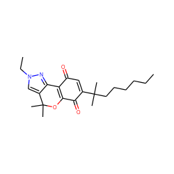 CCCCCCC(C)(C)C1=CC(=O)C2=C(OC(C)(C)c3cn(CC)nc32)C1=O ZINC000103290094