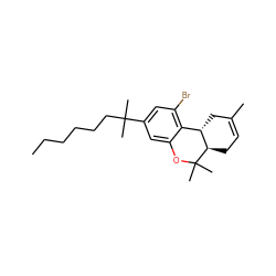 CCCCCCC(C)(C)c1cc(Br)c2c(c1)OC(C)(C)[C@@H]1CC=C(C)C[C@@H]21 ZINC000064448691