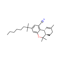 CCCCCCC(C)(C)c1cc(C#N)c2c(c1)OC(C)(C)[C@@H]1CCC(C)=C[C@@H]21 ZINC000045373468