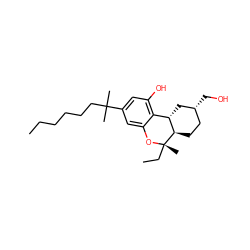 CCCCCCC(C)(C)c1cc(O)c2c(c1)O[C@@](C)(CC)[C@@H]1CC[C@@H](CO)C[C@@H]21 ZINC000013781102