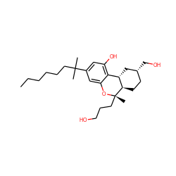 CCCCCCC(C)(C)c1cc(O)c2c(c1)O[C@@](C)(CCCO)[C@@H]1CC[C@@H](CO)C[C@@H]21 ZINC000013781100