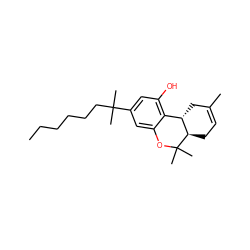 CCCCCCC(C)(C)c1cc(O)c2c(c1)OC(C)(C)[C@@H]1CC=C(C)C[C@@H]21 ZINC000013478185