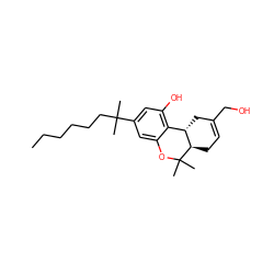 CCCCCCC(C)(C)c1cc(O)c2c(c1)OC(C)(C)[C@@H]1CC=C(CO)C[C@@H]21 ZINC000002572463