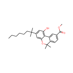 CCCCCCC(C)(C)c1cc(O)c2c(c1)OC(C)(C)c1ccc(C(=O)OC)cc1-2 ZINC000013813990