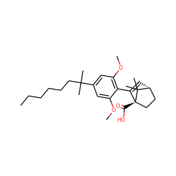 CCCCCCC(C)(C)c1cc(OC)c(C2=C[C@@H]3CC[C@@]2(C(=O)O)C3(C)C)c(OC)c1 ZINC000072315133