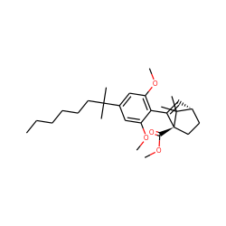 CCCCCCC(C)(C)c1cc(OC)c(C2=C[C@@H]3CC[C@@]2(C(=O)OC)C3(C)C)c(OC)c1 ZINC000072315131