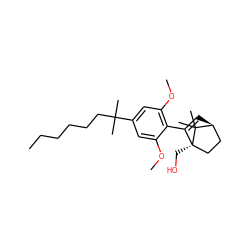 CCCCCCC(C)(C)c1cc(OC)c(C2=C[C@H]3CC[C@]2(CO)C3(C)C)c(OC)c1 ZINC000072315126