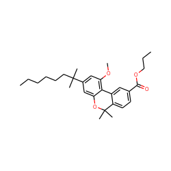 CCCCCCC(C)(C)c1cc(OC)c2c(c1)OC(C)(C)c1ccc(C(=O)OCCC)cc1-2 ZINC000013814015