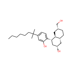 CCCCCCC(C)(C)c1ccc([C@H]2C[C@@H](O)C[C@H]3CC[C@@H](CO)C[C@H]23)c(O)c1 ZINC000005820250