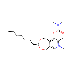 CCCCCCC[C@@H]1OCc2c[n+](C)c(C)c(OC(=O)N(C)C)c2CO1 ZINC000653821661