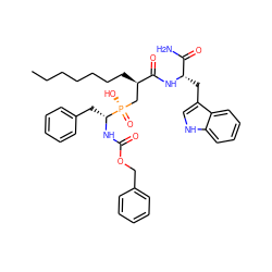 CCCCCCC[C@H](C[P@](=O)(O)[C@@H](Cc1ccccc1)NC(=O)OCc1ccccc1)C(=O)N[C@@H](Cc1c[nH]c2ccccc12)C(N)=O ZINC000034801809