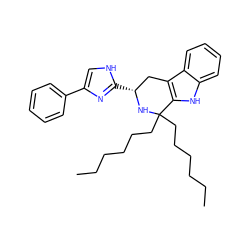 CCCCCCC1(CCCCCC)N[C@H](c2nc(-c3ccccc3)c[nH]2)Cc2c1[nH]c1ccccc21 ZINC000026750969