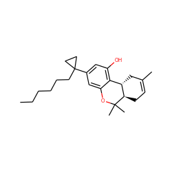 CCCCCCC1(c2cc(O)c3c(c2)OC(C)(C)[C@@H]2CC=C(C)C[C@@H]32)CC1 ZINC000013819876