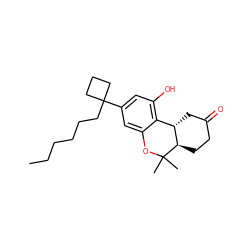 CCCCCCC1(c2cc(O)c3c(c2)OC(C)(C)[C@@H]2CCC(=O)C[C@@H]32)CCC1 ZINC000064548837