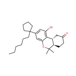 CCCCCCC1(c2cc(O)c3c(c2)OC(C)(C)[C@@H]2CCC(=O)C[C@@H]32)CCCC1 ZINC000064548634