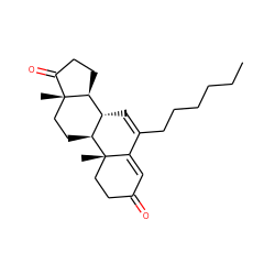 CCCCCCC1=C[C@H]2[C@@H]3CCC(=O)[C@@]3(C)CC[C@@H]2[C@@]2(C)CCC(=O)C=C12 ZINC000036441612