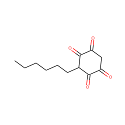 CCCCCCC1C(=O)C(=O)CC(=O)C1=O ZINC000169336113