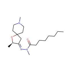 CCCCCCCC(=O)N(C)/N=C1\CC2(CCN(C)CC2)O[C@@H]1C ZINC000036289045