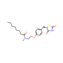 CCCCCCCC(=O)N(C)CCOc1ccc(C[C@H]2SC(=O)NC2=O)cc1 ZINC000034717652