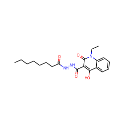 CCCCCCCC(=O)NNC(=O)c1c(O)c2ccccc2n(CC)c1=O ZINC000002059152