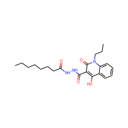 CCCCCCCC(=O)NNC(=O)c1c(O)c2ccccc2n(CCC)c1=O ZINC000002056446