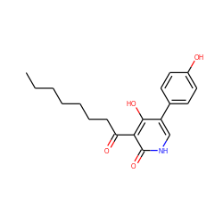 CCCCCCCC(=O)c1c(O)c(-c2ccc(O)cc2)c[nH]c1=O ZINC001772586289