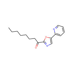 CCCCCCCC(=O)c1ncc(-c2ccccn2)o1 ZINC000034803477