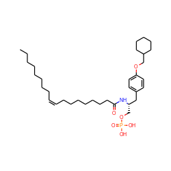 CCCCCCCC/C=C\CCCCCCCC(=O)N[C@@H](COP(=O)(O)O)Cc1ccc(OCC2CCCCC2)cc1 ZINC000036178874