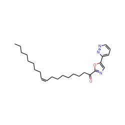 CCCCCCCC/C=C\CCCCCCCC(=O)c1ncc(-c2cccnn2)o1 ZINC000034803456