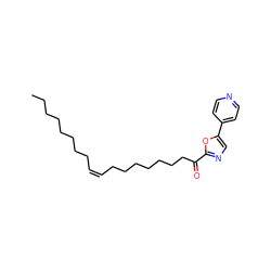 CCCCCCCC/C=C\CCCCCCCC(=O)c1ncc(-c2ccncc2)o1 ZINC000034803543