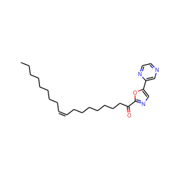 CCCCCCCC/C=C\CCCCCCCC(=O)c1ncc(-c2cnccn2)o1 ZINC000034803501