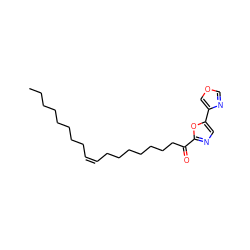 CCCCCCCC/C=C\CCCCCCCC(=O)c1ncc(-c2cocn2)o1 ZINC000034803608