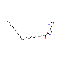 CCCCCCCC/C=C\CCCCCCCC(=O)c1ncc(-c2ncco2)o1 ZINC000034803578