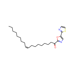 CCCCCCCC/C=C\CCCCCCCC(=O)c1ncc(-c2nccs2)o1 ZINC000034803553