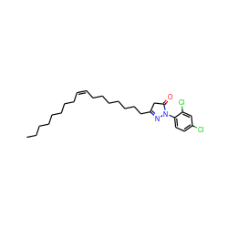 CCCCCCCC/C=C\CCCCCCCC1=NN(c2ccc(Cl)cc2Cl)C(=O)C1 ZINC000034803577